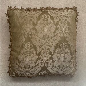 Two olive green accent pillows by D.L.Rhein for Silvestri